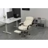 Drehstuhl ActiveJet YK7416 — ergonomischer Drehstuhl, beige Öko-Leder, Metallgestell, gepolsterte Rückenlehne, Fußstütze
