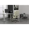 Drehstuhl ActiveJet YK7416 — ergonomischer Drehstuhl, beige Öko-Leder, Metallgestell, gepolsterte Rückenlehne, Fußstütze