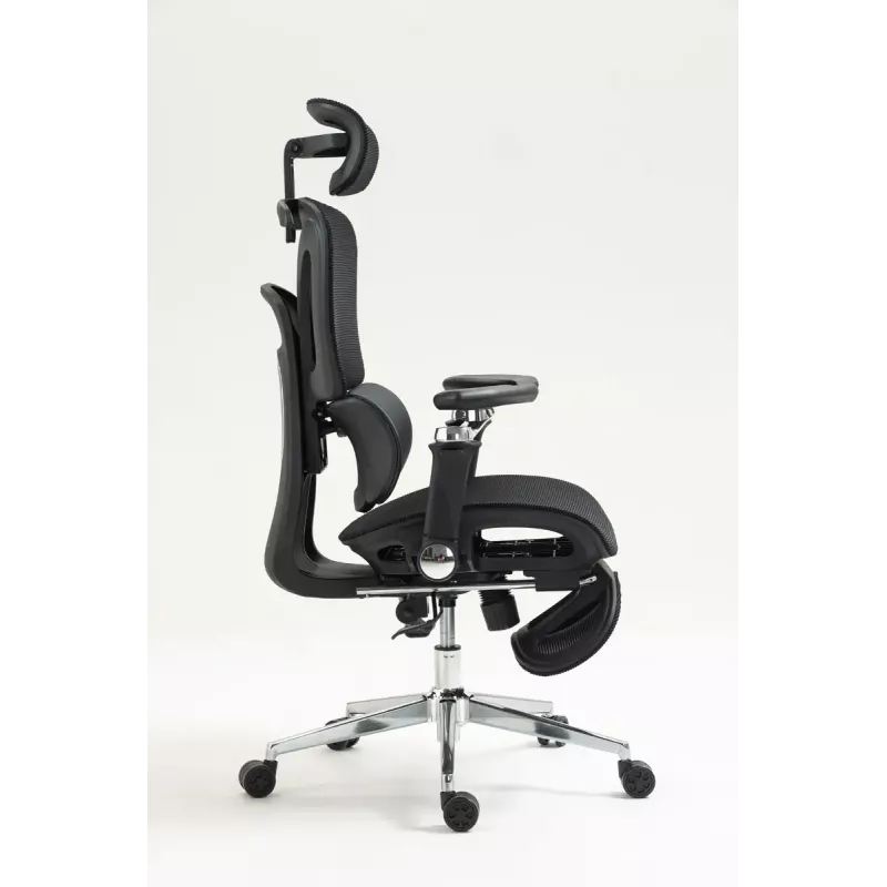 Ergonomischer Bürostuhl ActiveJet YK848 — Mesh-Sitz und Mesh-Rückenlehne, schwarz, Rückenlehne 50,5×57 cm, Sitzbreite 48,5 cm