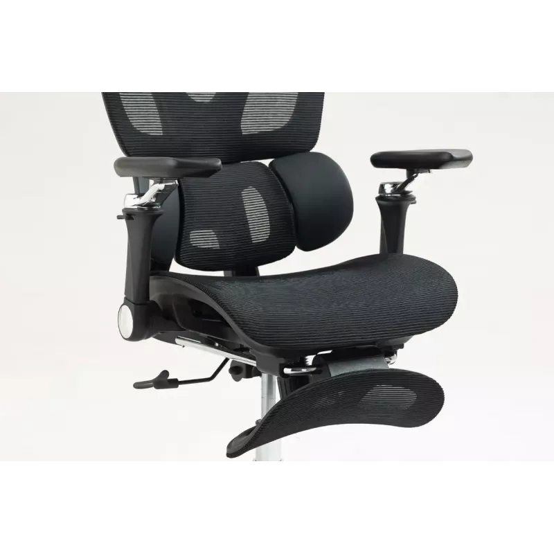 Ergonomischer Bürostuhl ActiveJet YK848 — Mesh-Sitz und Mesh-Rückenlehne, schwarz, Rückenlehne 50,5×57 cm, Sitzbreite 48,5 cm