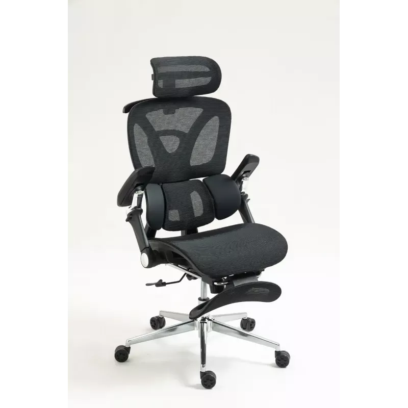 Ergonomischer Bürostuhl ActiveJet YK848 — Mesh-Sitz und Mesh-Rückenlehne, schwarz, Rückenlehne 50,5×57 cm, Sitzbreite 48,5 cm