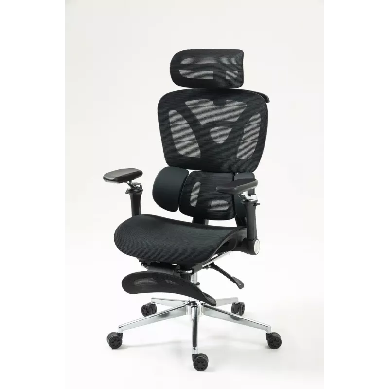 Ergonomischer Bürostuhl ActiveJet YK848 — Mesh-Sitz und Mesh-Rückenlehne, schwarz, Rückenlehne 50,5×57 cm, Sitzbreite 48,5 cm