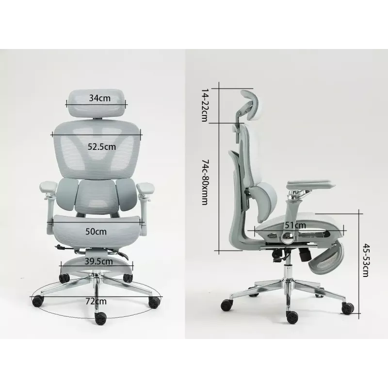 Ergonomischer Bürostuhl ActiveJet YK848 — Mesh-Sitz und Mesh-Rückenlehne, schwarz, Rückenlehne 50,5×57 cm, Sitzbreite 48,5 cm