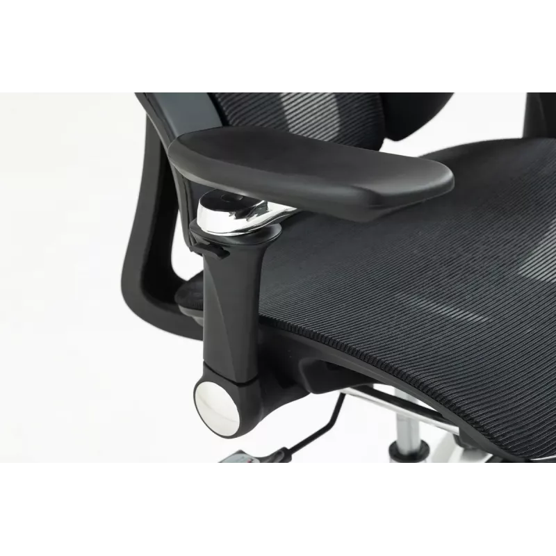 Ergonomischer Bürostuhl ActiveJet YK848 — Mesh-Sitz und Mesh-Rückenlehne, schwarz, Rückenlehne 50,5×57 cm, Sitzbreite 48,5 cm