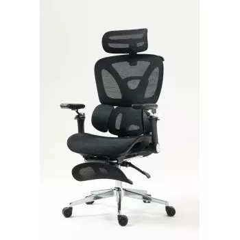 Ergonomischer Bürostuhl ActiveJet YK848 — Mesh-Sitz und Mesh-Rückenlehne, schwarz, Rückenlehne 50,5×57 cm, Sitzbreite 48,5 cm