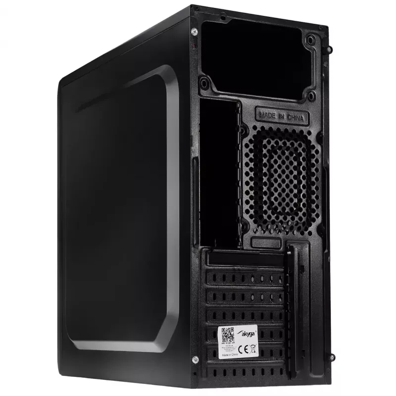 PC-Gehäuse Akyga AK939BL Midi Tower — ATX/Micro-ATX-Unterstützung, 3×3,5 Zoll + 3×2,5 Zoll Schächte, GPU bis zu 385 mm, USB 2.0