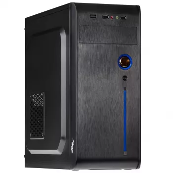 PC-Gehäuse Akyga AK939BL Midi Tower — ATX/Micro-ATX-Unterstützung, 3×3,5 Zoll + 3×2,5 Zoll Schächte, GPU bis zu 385 mm, USB 2.0