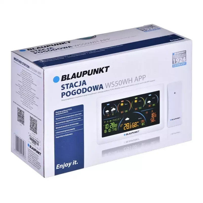 Wetterstation BLAUPUNKT WS50WH mit App, kabellose Innen-/Außentemperaturüberwachung
