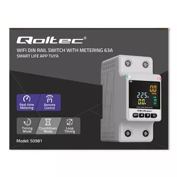 Einphasiger Energieverbrauchszähler QOLTEC 50981 DIN35 230V 50Hz