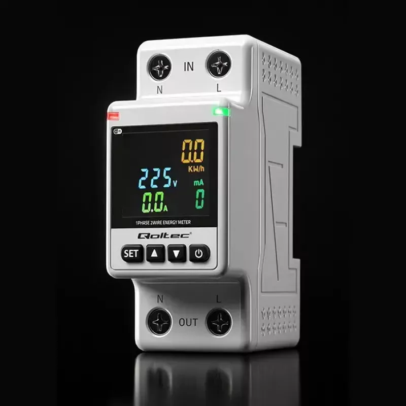 Einphasiger Energieverbrauchszähler QOLTEC 50981 DIN35 230V 50Hz