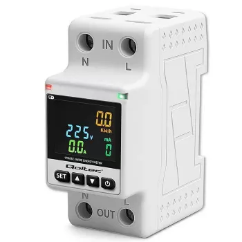 Einphasiger Energieverbrauchszähler QOLTEC 50981 DIN35 230V 50Hz
