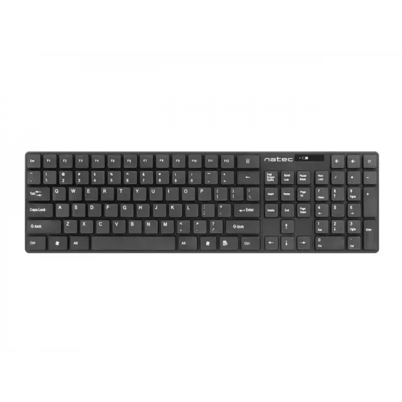 Kabelloses Tastatur-Maus-Set NATEC Stingray NZB-1440 — RF Wireless, Full-Size 108-Tasten QWERTY, US-Englisch, schwarz