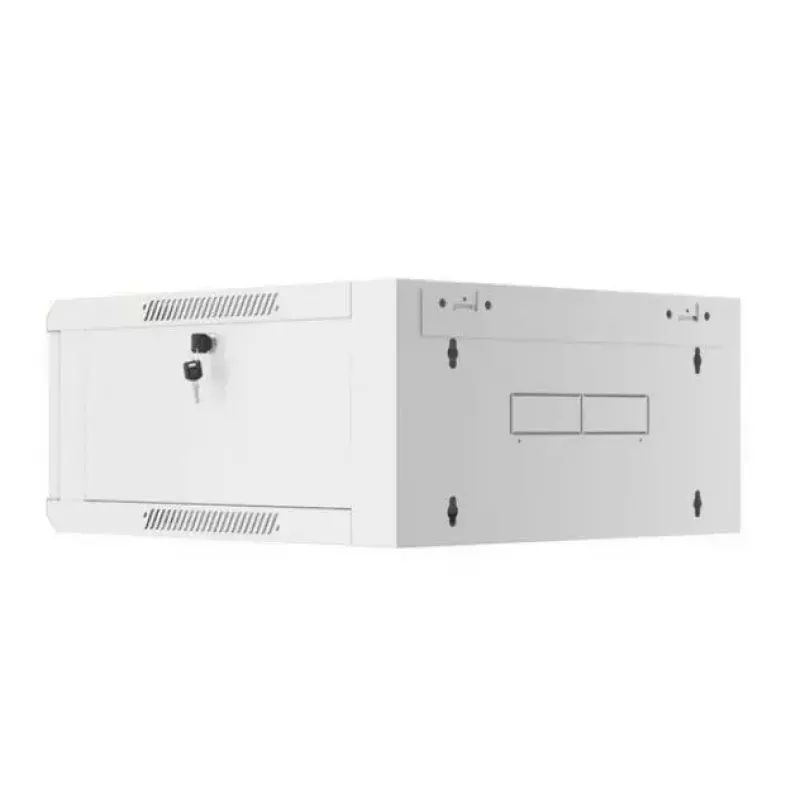 Wandmontierbarer 19-Zoll-4U-Netzwerkschrank LANBERG WAFA-5604-10S, 600 mm Tiefe, grau, Glastür (gefaltet)