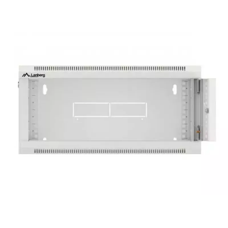 Wandmontierbarer 19-Zoll-4U-Netzwerkschrank LANBERG WAFA-5604-10S, 600 mm Tiefe, grau, Glastür (gefaltet)