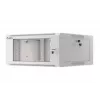 Wandmontierbarer 19-Zoll-4U-Netzwerkschrank LANBERG WAFA-5604-10S, 600 mm Tiefe, grau, Glastür (gefaltet)