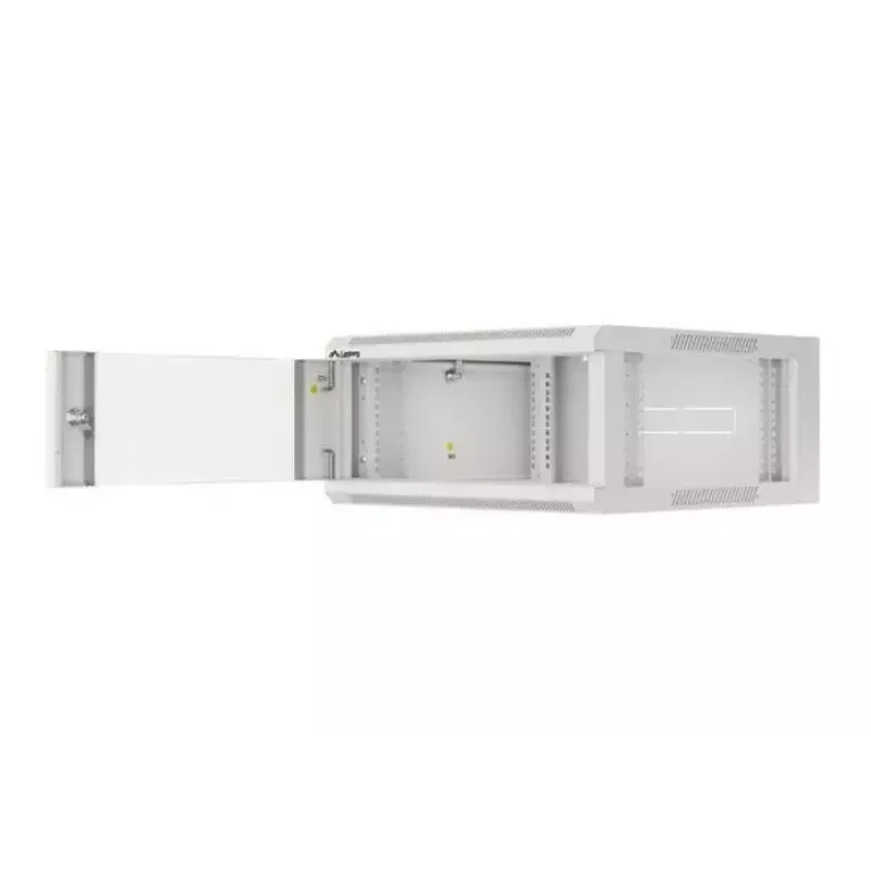 Wandmontierbarer 19-Zoll-4U-Netzwerkschrank LANBERG WAFA-5604-10S, 600 mm Tiefe, grau, Glastür (gefaltet)