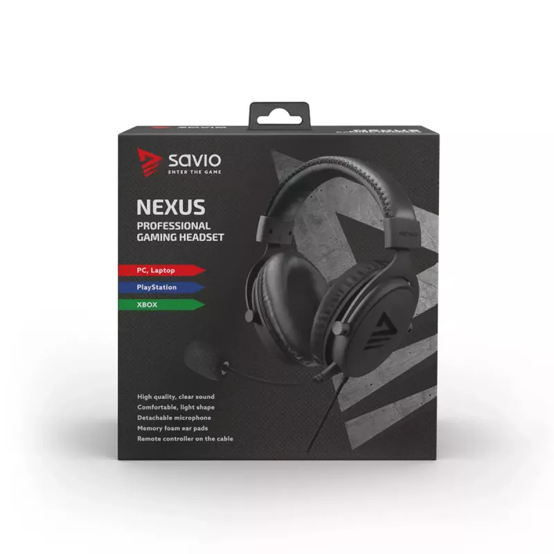 Headset Savio NEXUS Kabelgebundenes Gaming-Headset Schwarz