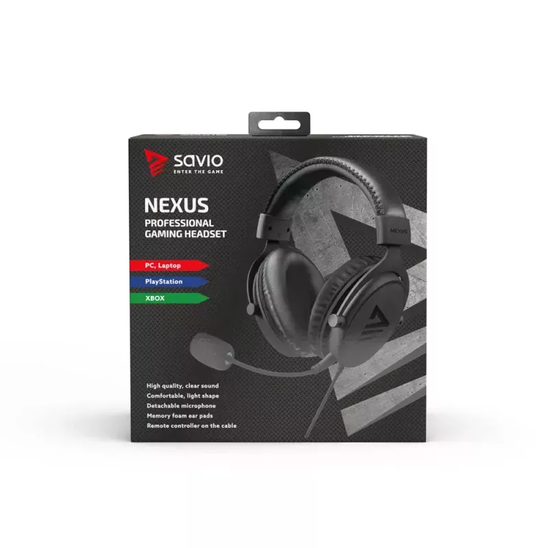 Headset Savio NEXUS Kabelgebundenes Gaming-Headset Schwarz