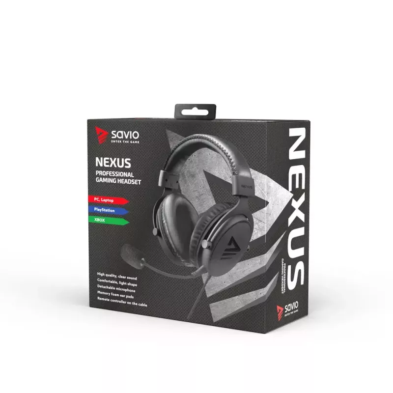 Headset Savio NEXUS Kabelgebundenes Gaming-Headset Schwarz