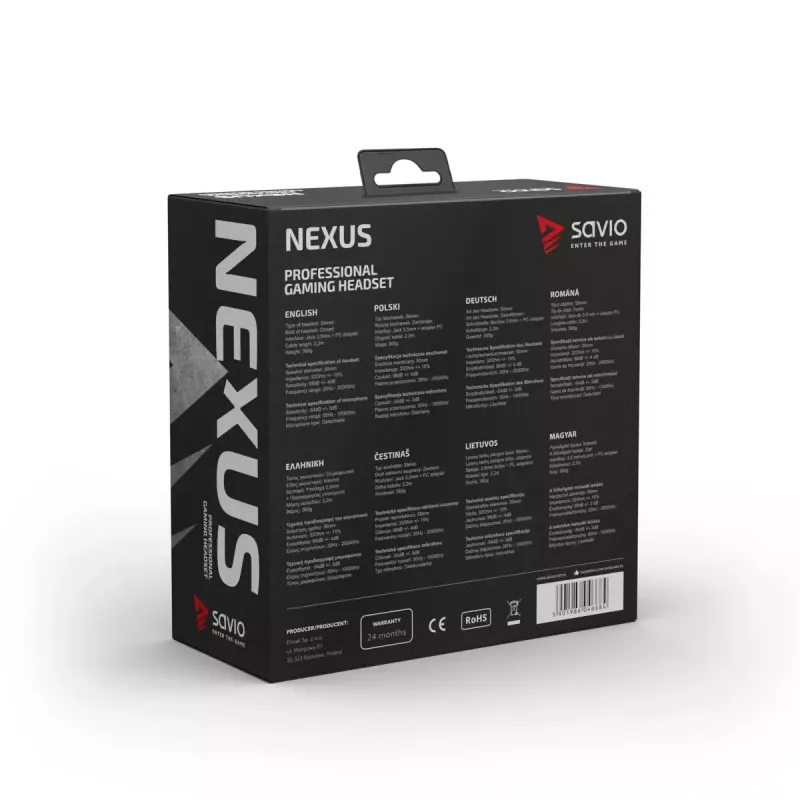 Headset Savio NEXUS Kabelgebundenes Gaming-Headset Schwarz