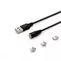 USB 2.0-Kabel SAVIO CL-155, USB A auf austauschbar USB-C / Micro-USB B / Lightning, 2 m, schwarz