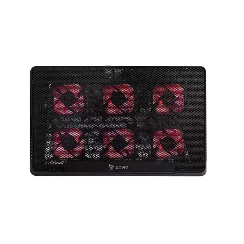 Laptop-Kühlpad SAVIO COS-01 mit 6 beleuchteten Lüftern 2000 U/min, USB 2.0, für bis zu 17,3-Zoll-Bildschirme