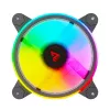 120mm ARGB Gehäuselüfter 4er-Pack SAVIO FAN-01 mit Controller und Fernbedienung, 12 V, 1200 U/min, 25 dB (Schwarz)