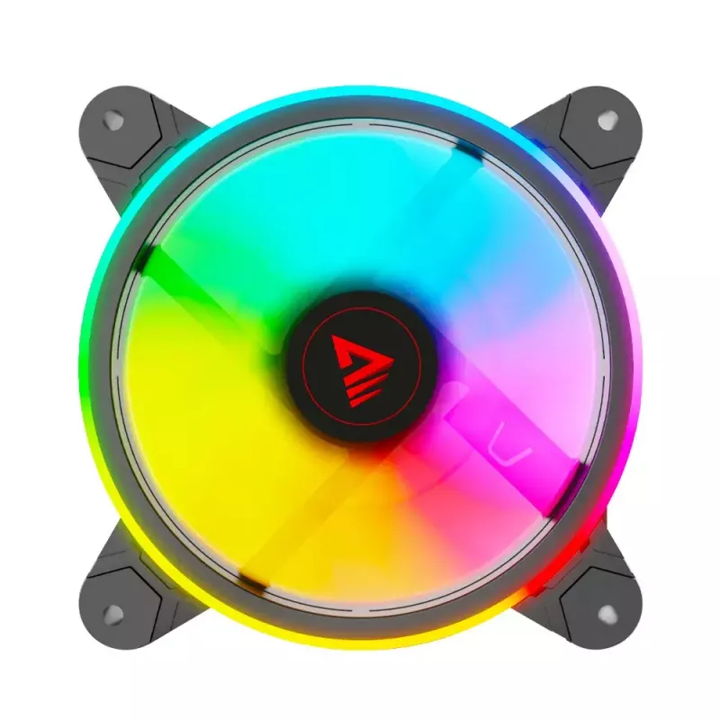 120mm ARGB Gehäuselüfter 4er-Pack SAVIO FAN-01 mit Controller und Fernbedienung, 12 V, 1200 U/min, 25 dB (Schwarz)