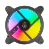 120mm ARGB Gehäuselüfter 4er-Pack SAVIO FAN-01 mit Controller und Fernbedienung, 12 V, 1200 U/min, 25 dB (Schwarz)