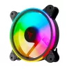 120mm ARGB Gehäuselüfter 4er-Pack SAVIO FAN-01 mit Controller und Fernbedienung, 12 V, 1200 U/min, 25 dB (Schwarz)