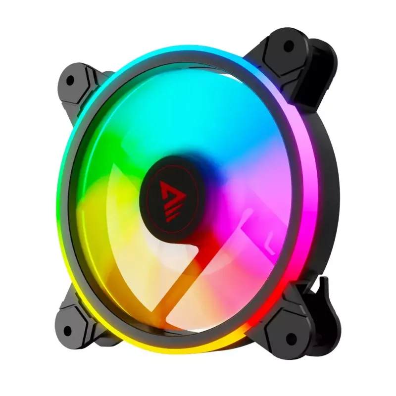 120mm ARGB Gehäuselüfter 4er-Pack SAVIO FAN-01 mit Controller und Fernbedienung, 12 V, 1200 U/min, 25 dB (Schwarz)