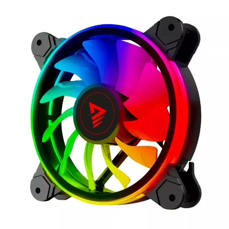 120mm ARGB Gehäuselüfter 4er-Pack SAVIO FAN-01 mit Controller und Fernbedienung, 12 V, 1200 U/min, 25 dB (Schwarz)