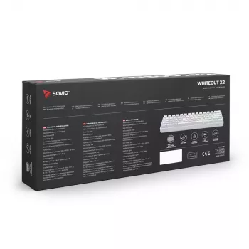 Savio WHITEOUT X2 RED Gaming-Tastatur USB QWERTY Mechanisch 61 Tasten