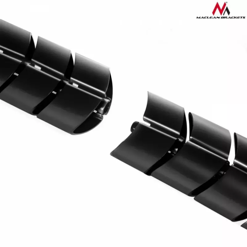 Kabelorganizer MACLEAN MC-768B — schwarze, schreibtischmontierte Kabelmanagement-Wanne