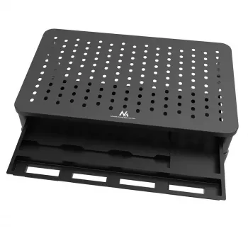 Laptop-Ständer MACLEAN MC-946 für 13–32 Zoll Geräte, 3-stufige Höhe (11/13/15 cm), Schublade, schwarz, bis 20 kg