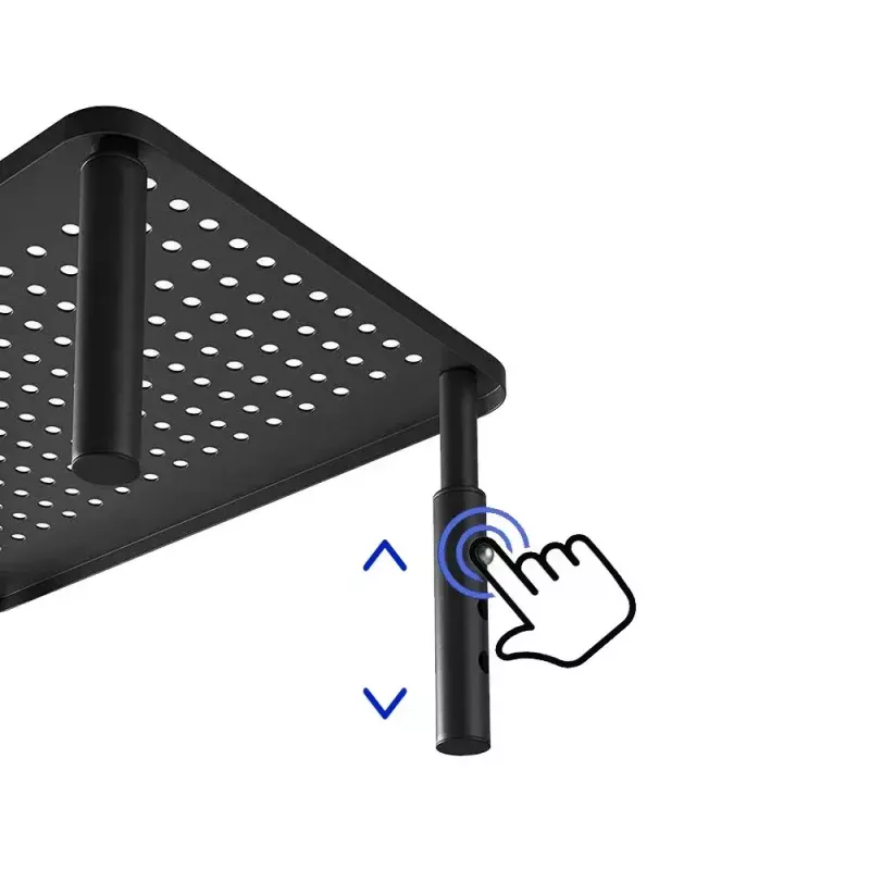 Laptop-Ständer MACLEAN MC-946 für 13–32 Zoll Geräte, 3-stufige Höhe (11/13/15 cm), Schublade, schwarz, bis 20 kg