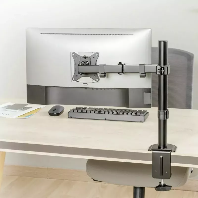 Monitor-Tischhalterung MACLEAN MC-753N für 17–32 Zoll Bildschirme, VESA 75x75 / 100x100, max. 9 kg, Neigung ±45°, Schwenkung ±180°, höhenverstellbar