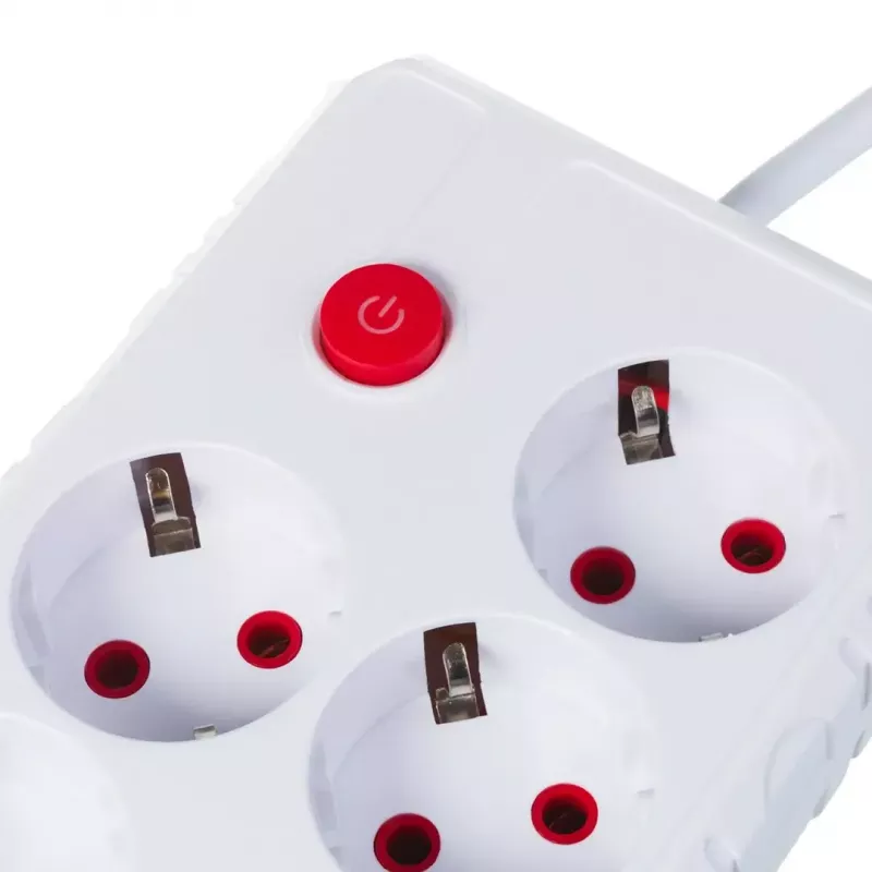 Steckdosenleiste MACLEAN MCE393 W — 4 Steckdosen + 3×USB, 110–240V, 2,1A USB, 2500W, 3 m, weiß