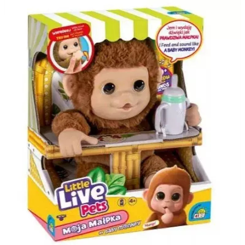 Interaktives Spielzeug Cobi Little Live Pets Monkey MO-26613 — interaktives Haustierspielzeug mit Geräuschen und Bewegungen