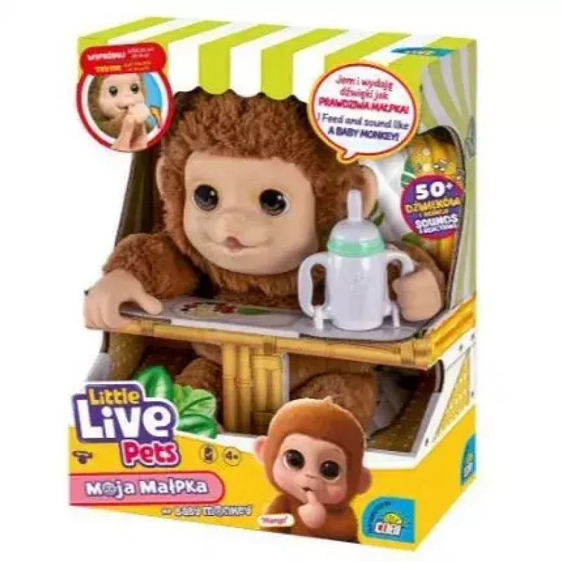 Interaktives Spielzeug Cobi Little Live Pets Monkey MO-26613 — interaktives Haustierspielzeug mit Geräuschen und Bewegungen