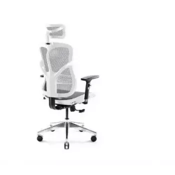 Ergonomischer Bürostuhl Diablo Chairs V-Basic Weiß-Grau – verstellbare Höhe und Neigung, Armlehnen, Lendenwirbelstütze