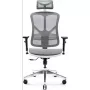 Ergonomischer Bürostuhl Diablo Chairs V-Basic Weiß-Grau – verstellbare Höhe und Neigung, Armlehnen, Lendenwirbelstütze