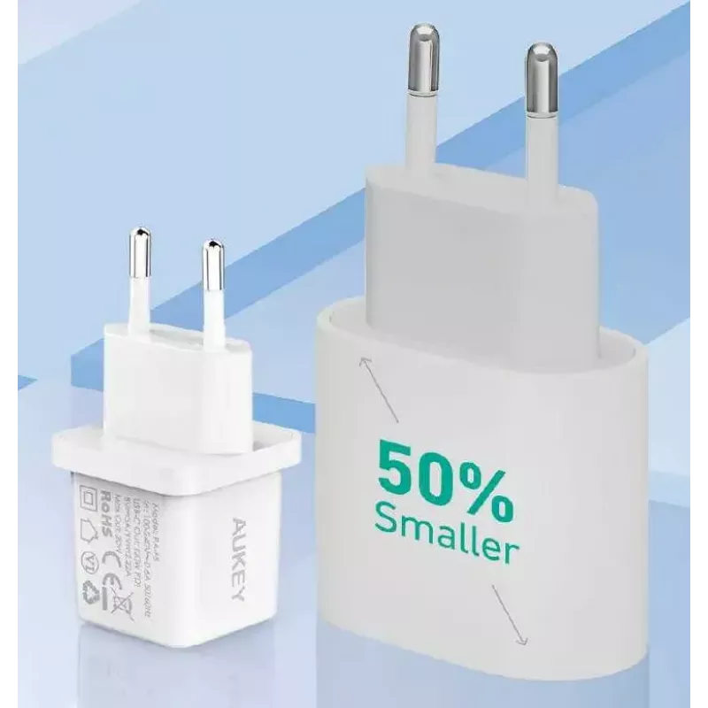 USB-C Mini-Ladegerät Aukey PA-F5 20W PD — Kompaktes 20W PD-Schnellladegerät