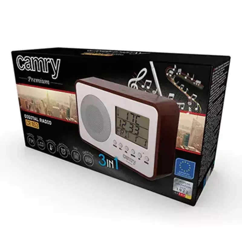 Tragbares Radio Camry CR 1153 — FM-Taschenradio mit LCD-Anzeige, Einzellautsprecher, automatischer digitaler Sendersuche, Gleichstrombetrieb