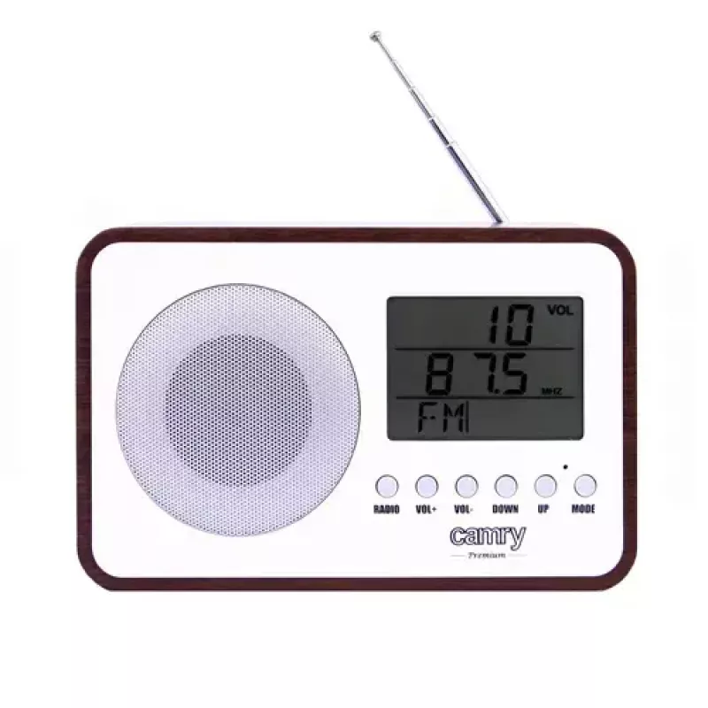 Tragbares Radio Camry CR 1153 — FM-Taschenradio mit LCD-Anzeige, Einzellautsprecher, automatischer digitaler Sendersuche, Gleichstrombetrieb