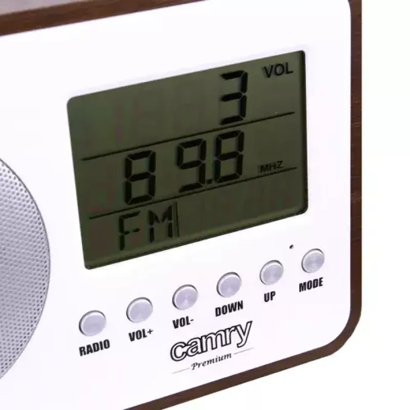 Tragbares Radio Camry CR 1153 — FM-Taschenradio mit LCD-Anzeige, Einzellautsprecher, automatischer digitaler Sendersuche, Gleichstrombetrieb