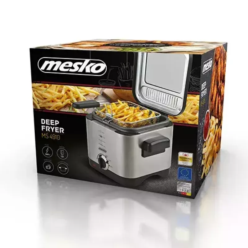 Fritteuse Mesko Home MS 4910 Single 1,5 L 900 W Schwarz Satinstahl