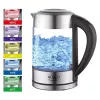 Adler AD 1247 Wasserkocher 1,7 l 2200 W Glaskorpus Edelstahlelemente Schwarz