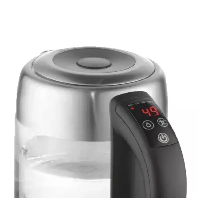 Adler AD 1247 Wasserkocher 1,7 l 2200 W Glaskorpus Edelstahlelemente Schwarz