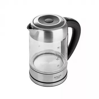 Adler AD 1247 Wasserkocher 1,7 l 2200 W Glaskorpus Edelstahlelemente Schwarz